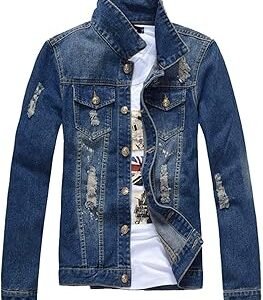 Men\'s Classic Denim Jacket - Motorcycle Edition